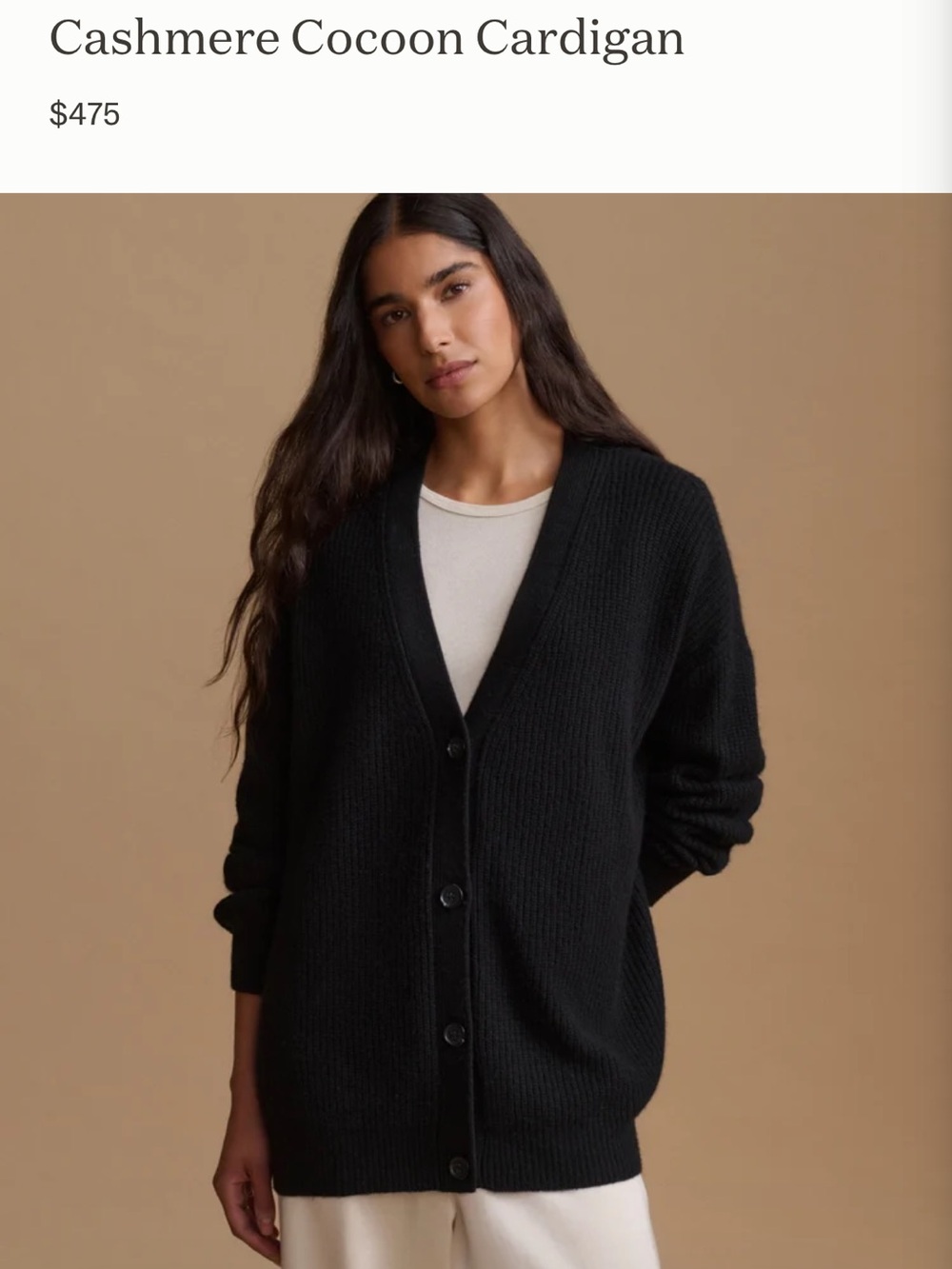 Jenni Kayne Black Cashmere Cocoon Cardigan